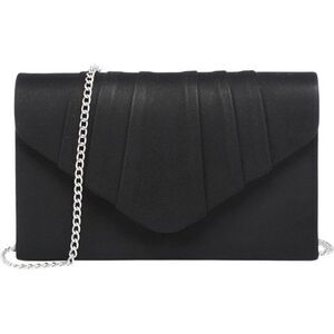 Black Pleated Envelope Clutch Handbag